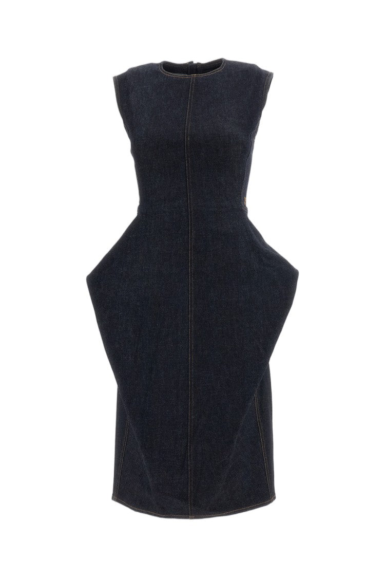 Jacquemus Blue La Robe Cubisto De-Nimes Stretch Cotton Denim Mini Dress