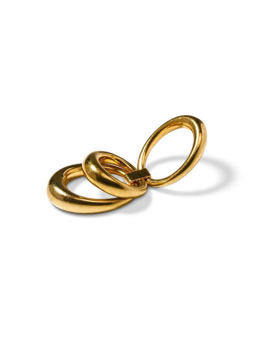 Panconesi Interconnected Oval Loop Ring With Polished Metallic Finish