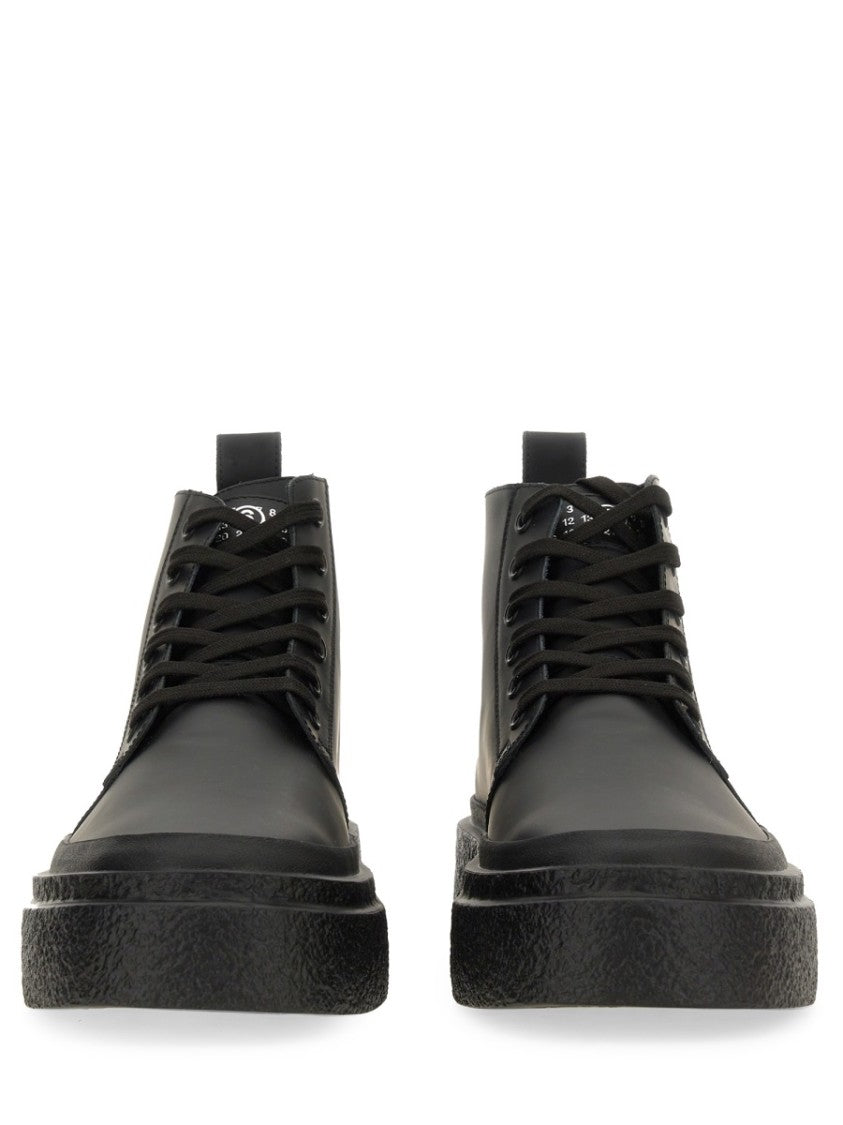 Mm6 By Maison Margiela Leather Lace-Up Sneakers