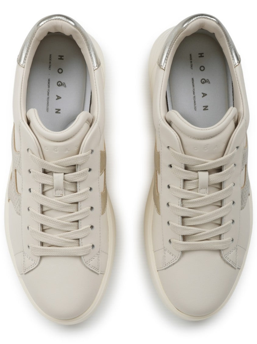 Hogan Rebel Mutton Calfskin Metallic Sneakers