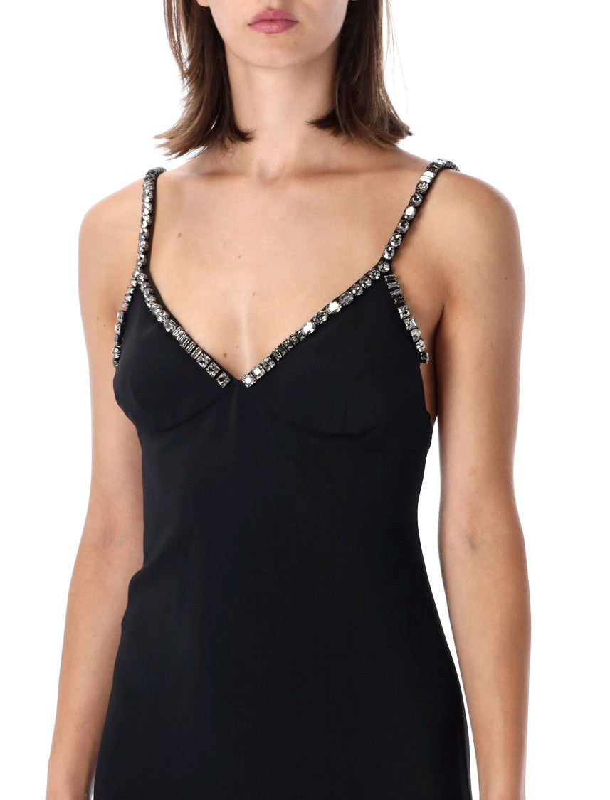 Stella Mccartney Floor-Length Embellished Evening Gown With V-Neckline And Straps