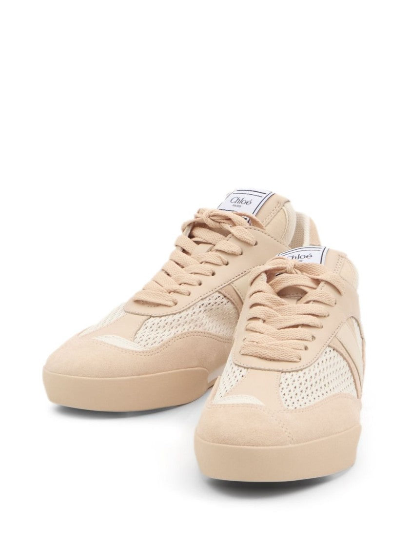 Chloé Light Pink Lace-Up Sneakers