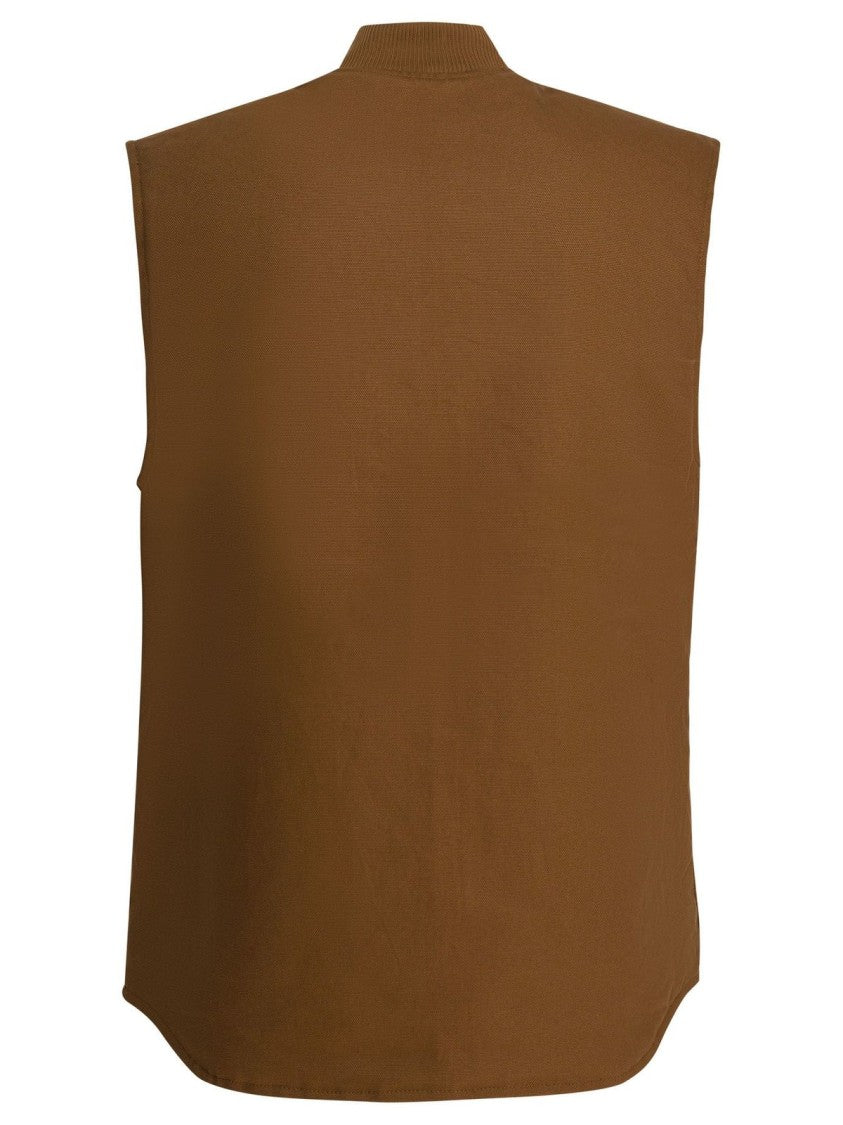 Carhartt Wip Ribbed Collar Vest With Textured Finish