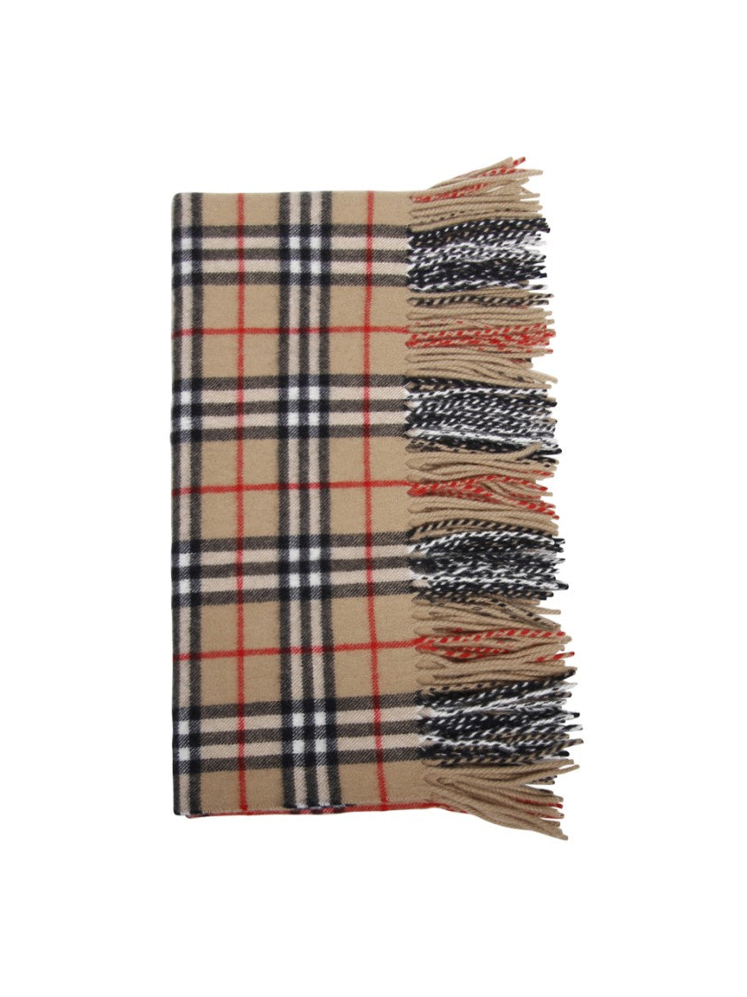 Burberry Cashmere Check Pattern Scarf