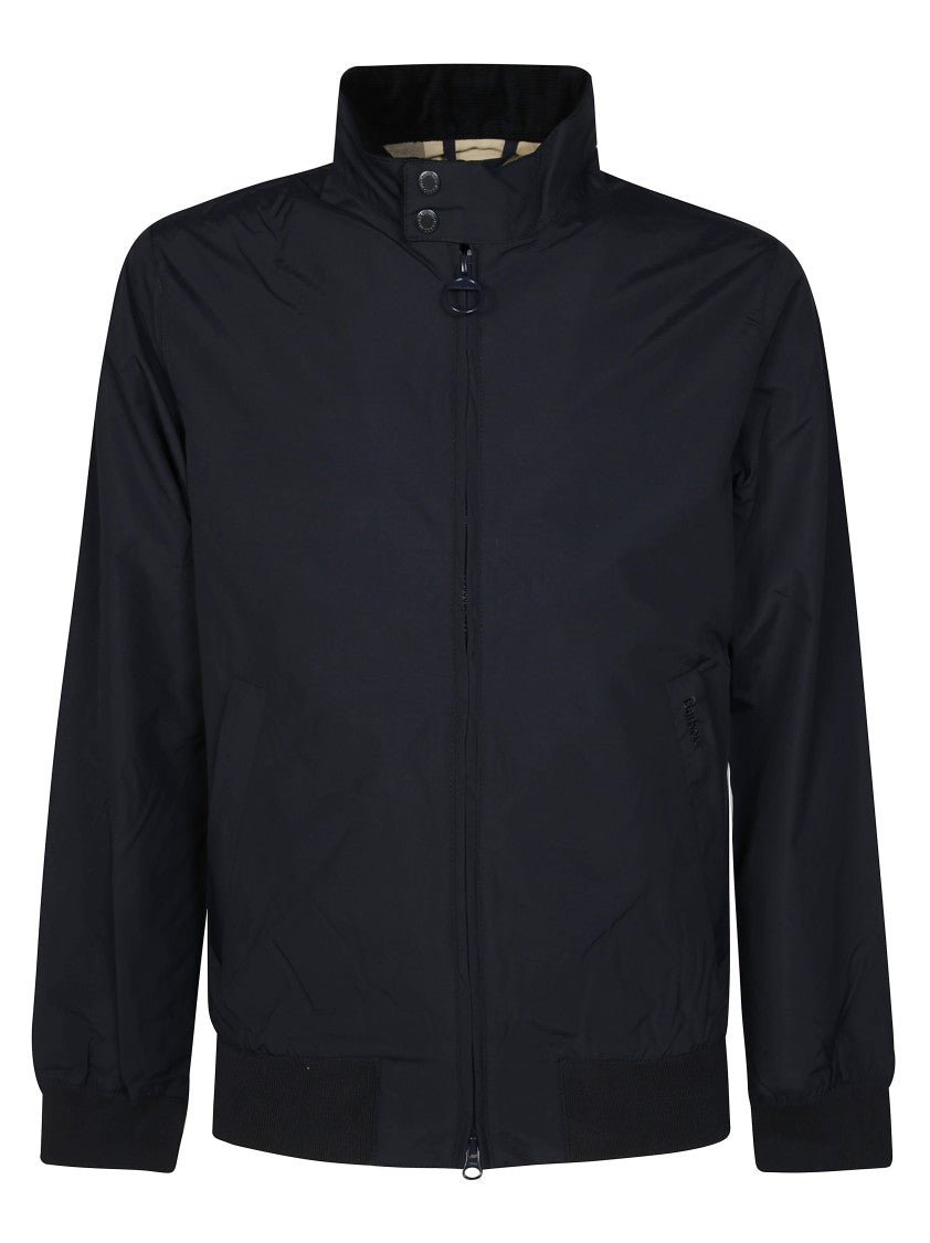 Barbour Blue High Collar Bomber Jacket
