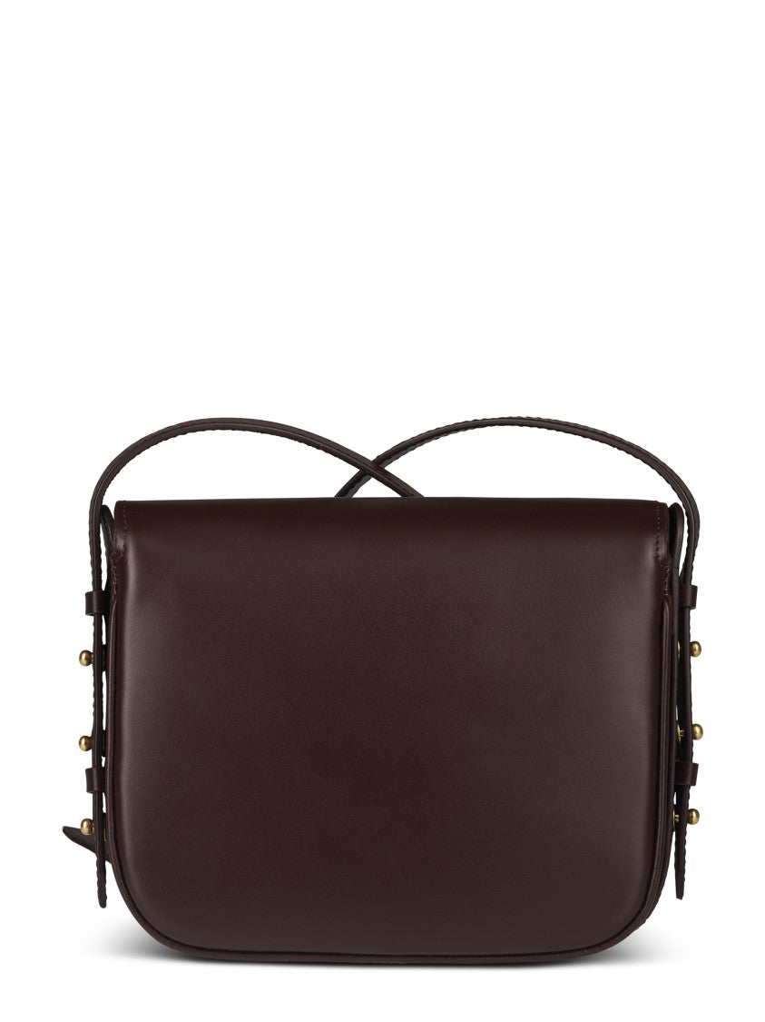 Soeur Structured Brown Mini Shoulder Bag