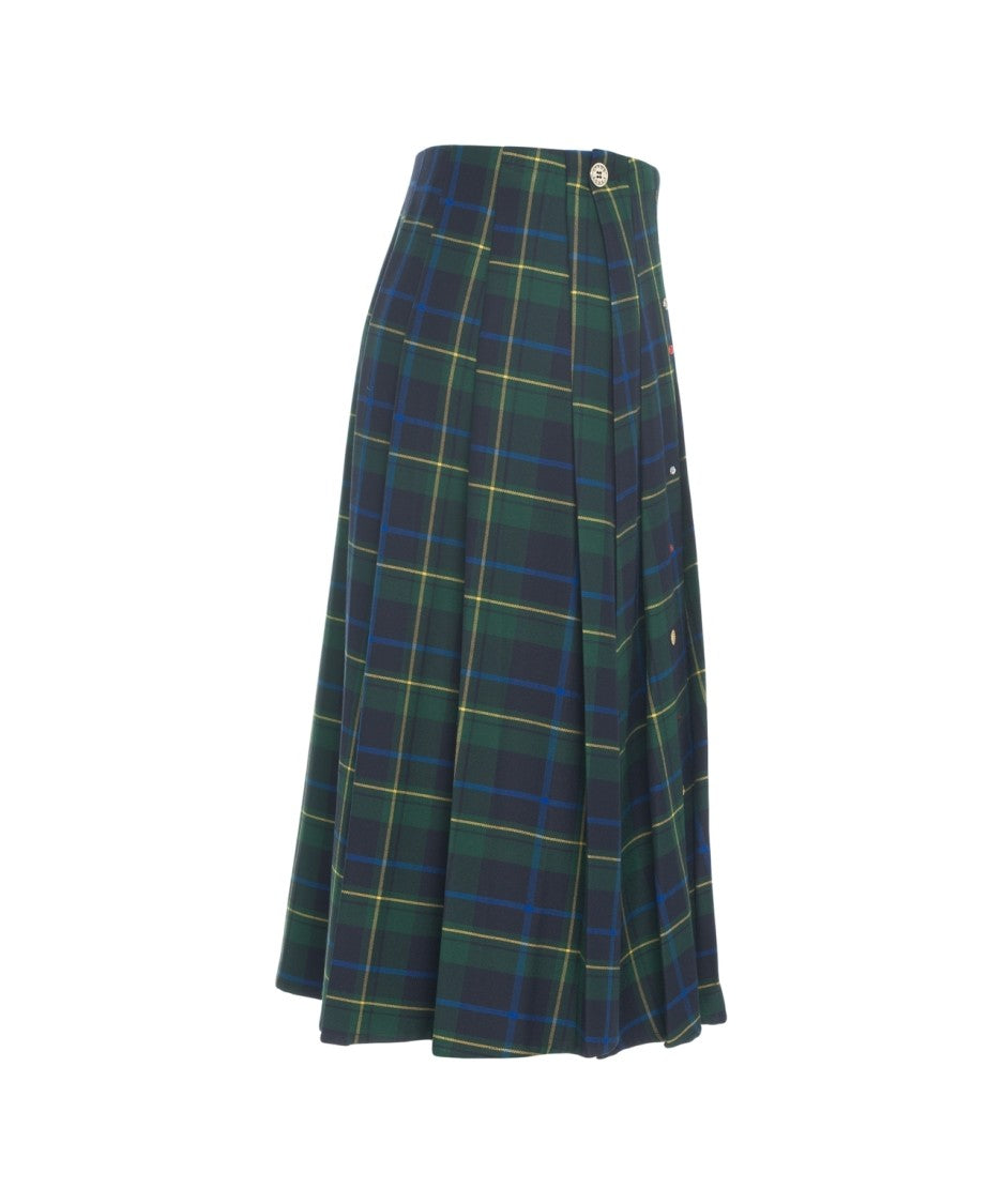 5 Progress Check Pattern Midi Skirt With Metallic Embellishments