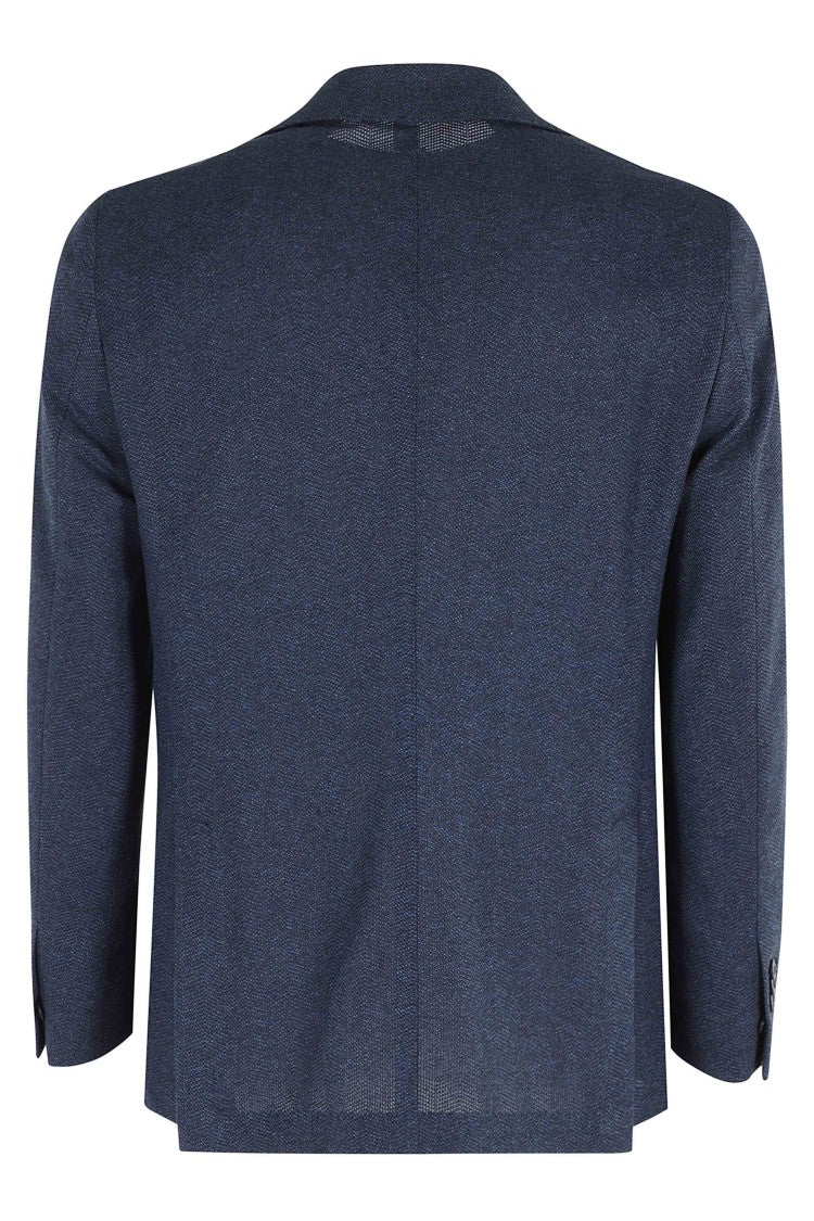 Breras Milano Blue Cotton Resca Single-Breasted Jacket