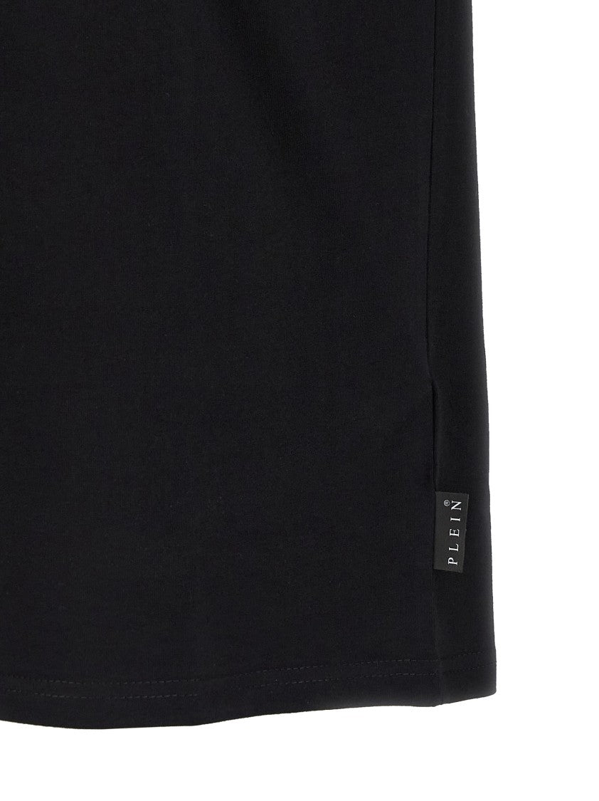 Philipp Plein Flocked Monogram Cotton T-Shirt With Hexagon Patch