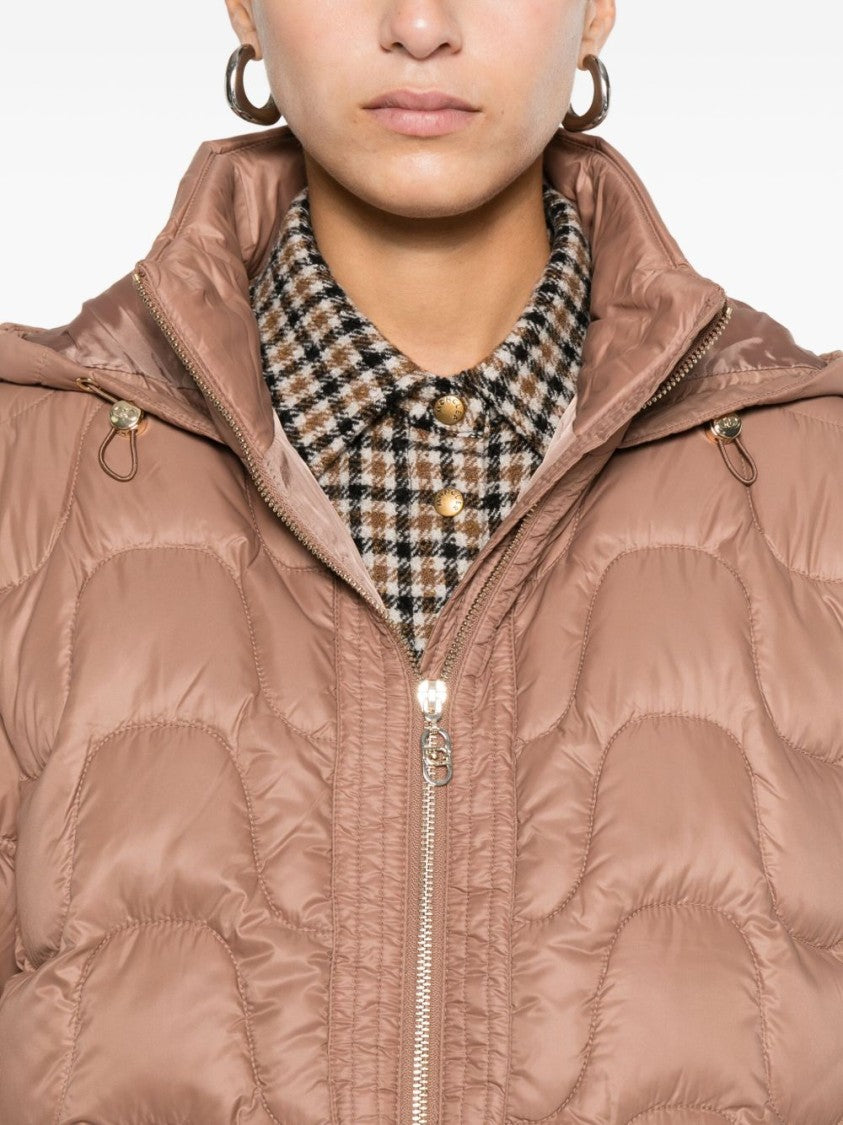 Liu Jo Quilted Brown Jacket With Hood