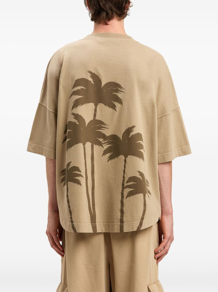 Palm Angels Beige Oversized T-Shirt