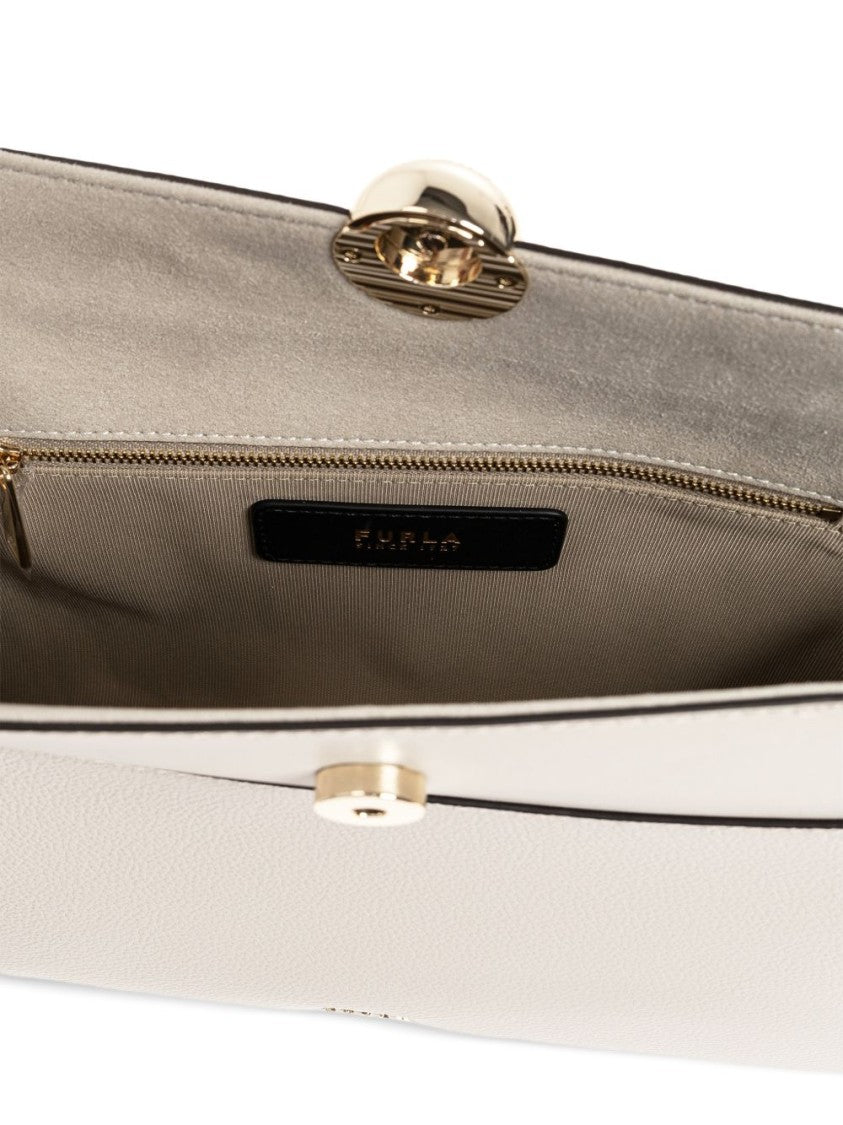 Furla Rectangular White Leather Handbag