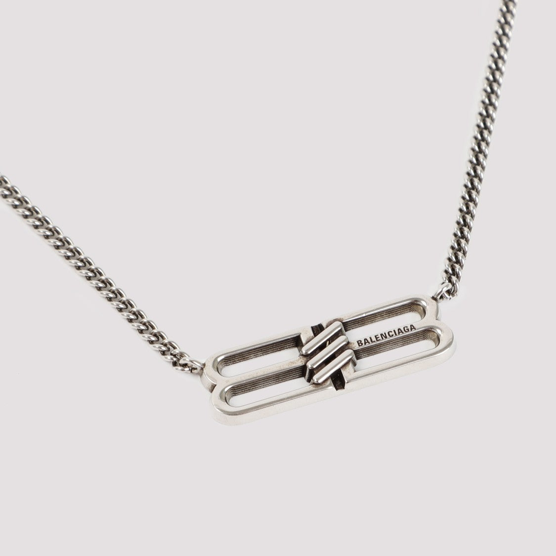 Balenciaga Antique Silver Bb Icon Necklace