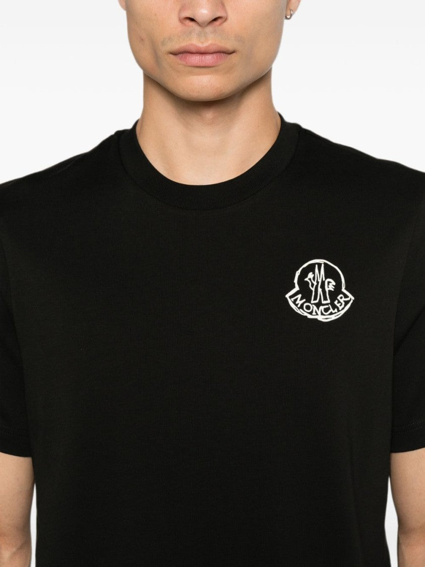 Moncler Logo Patch Cotton Jersey T-Shirt