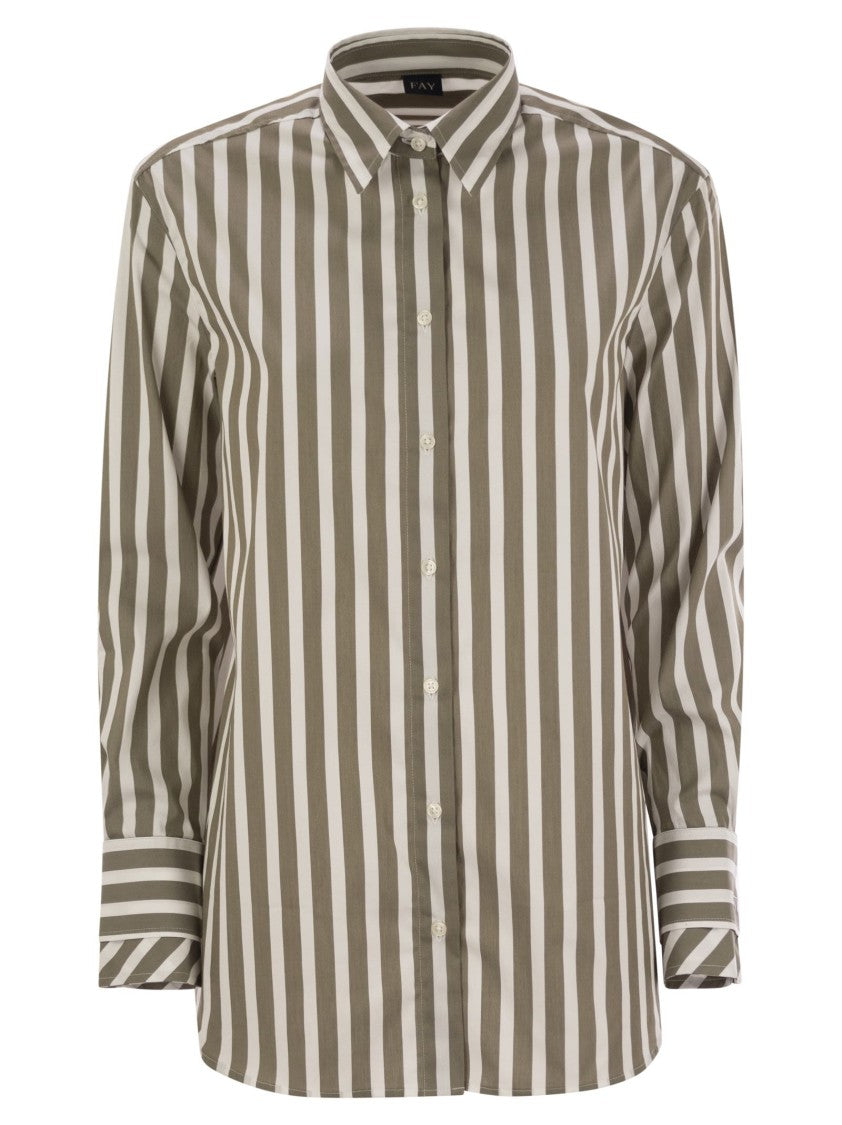 Fay Regular Striped Stretch Cotton Shirt