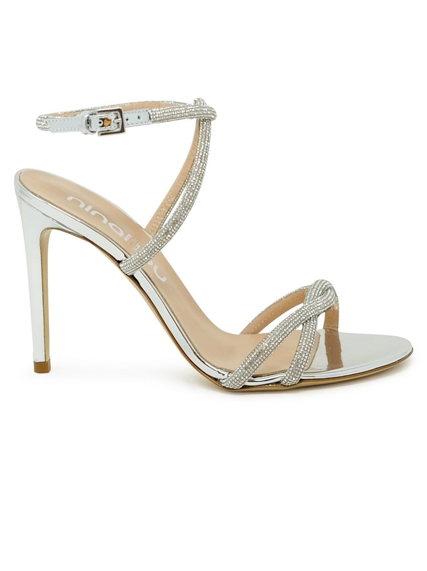Ninalilou Silver/Swaroski Leather Sandal