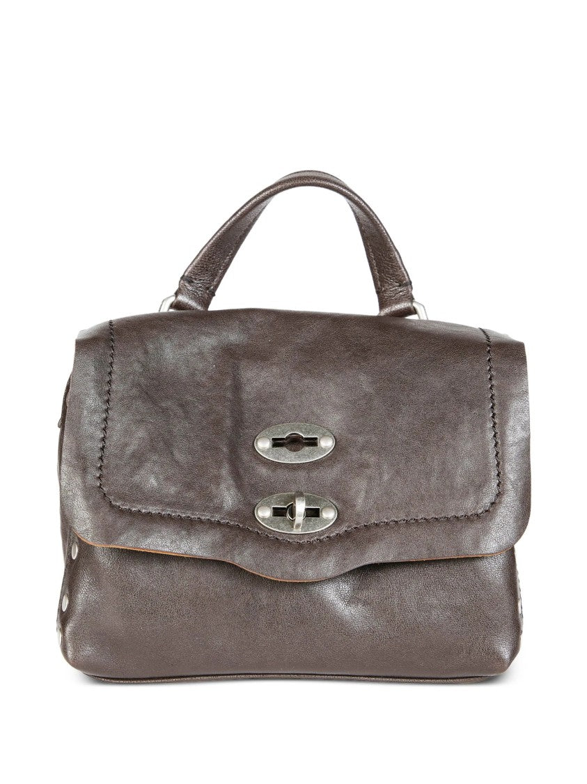 Zanellato Brown Postina Tabacco Structured Leather Handbag