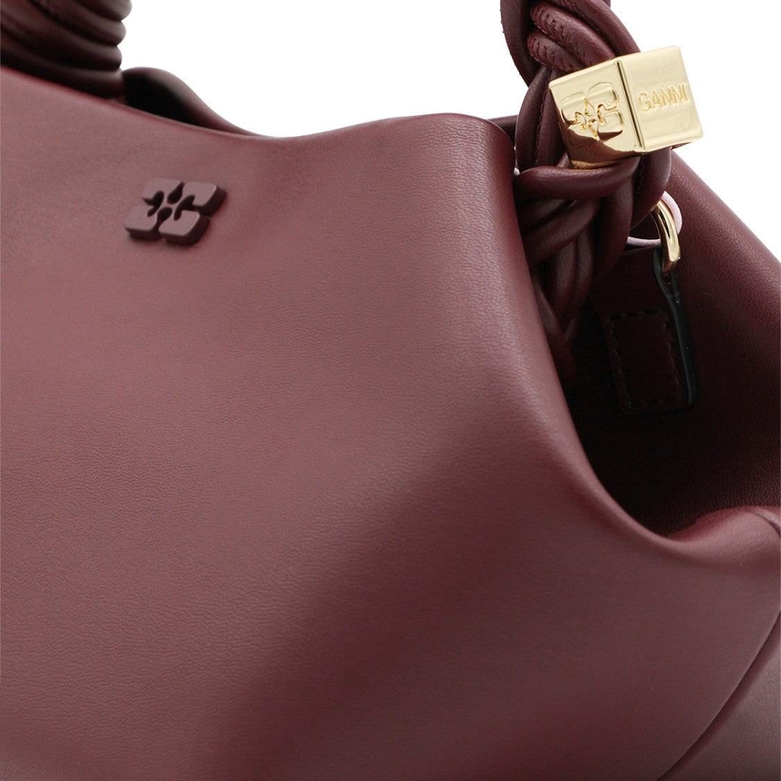Ganni Burgundy Top Handle Bag