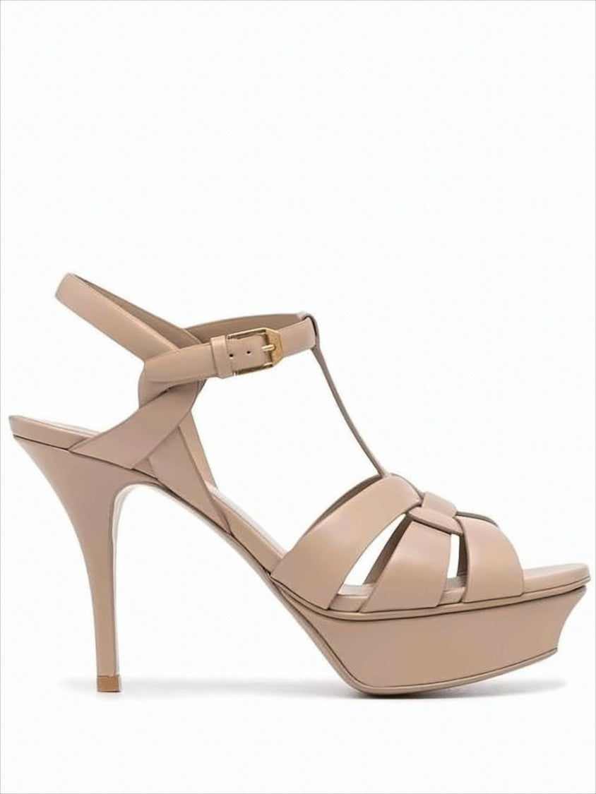 Saint Laurent High-Heeled Platform Sandal With Intertwining Straps