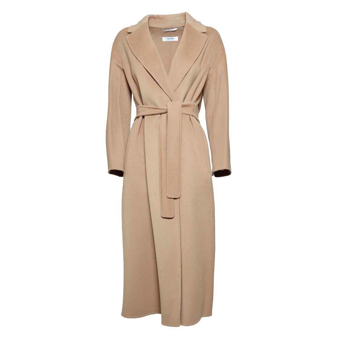Max Mara Esturia Midi Coat In Virgin Wool Camel