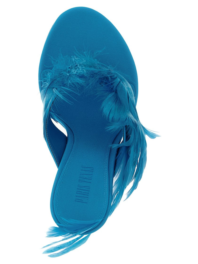 Paris Texas 'Lidia Feather Thong' Mules