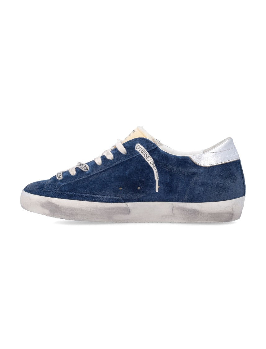 Golden Goose Superstar Navy Blue Suede Low-Top Sneakers