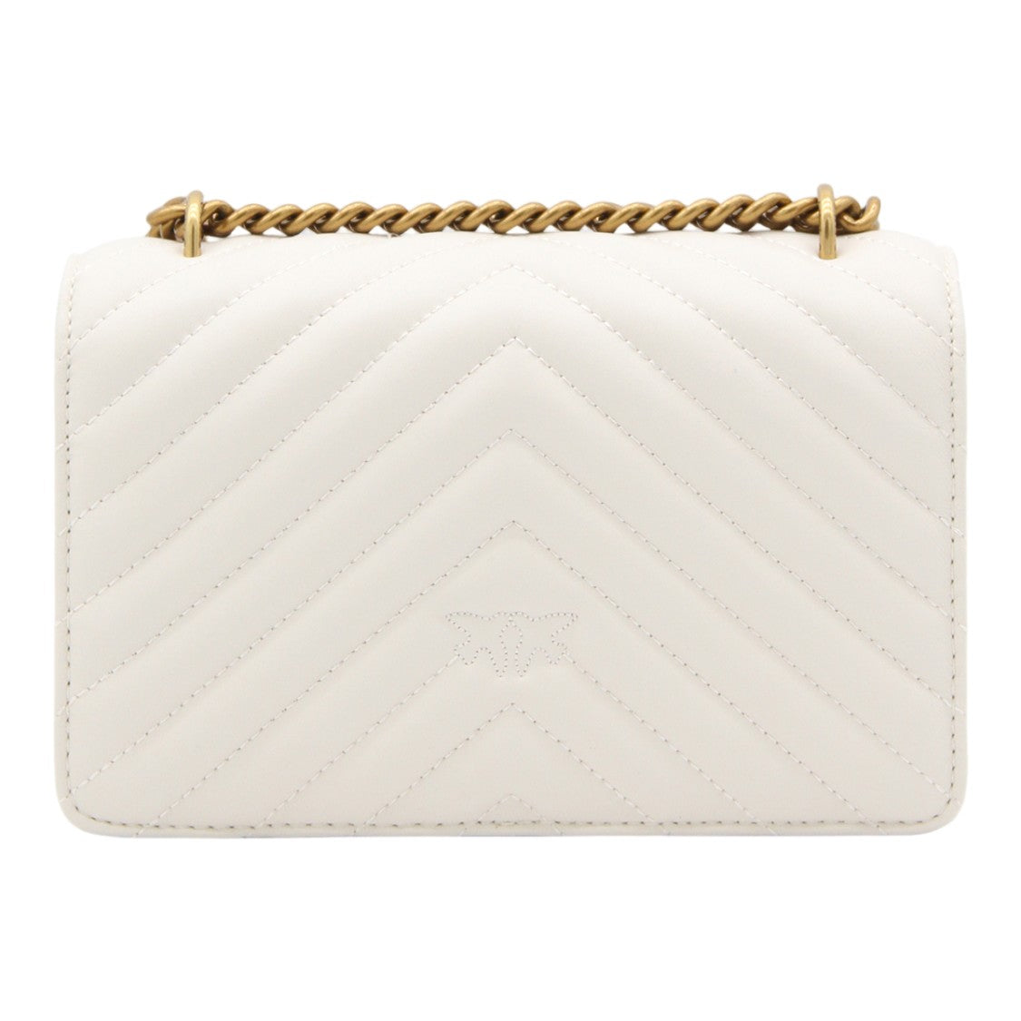 Pinko Chevron-Pattern Quilted Bag With Gold-Tone Clasp
