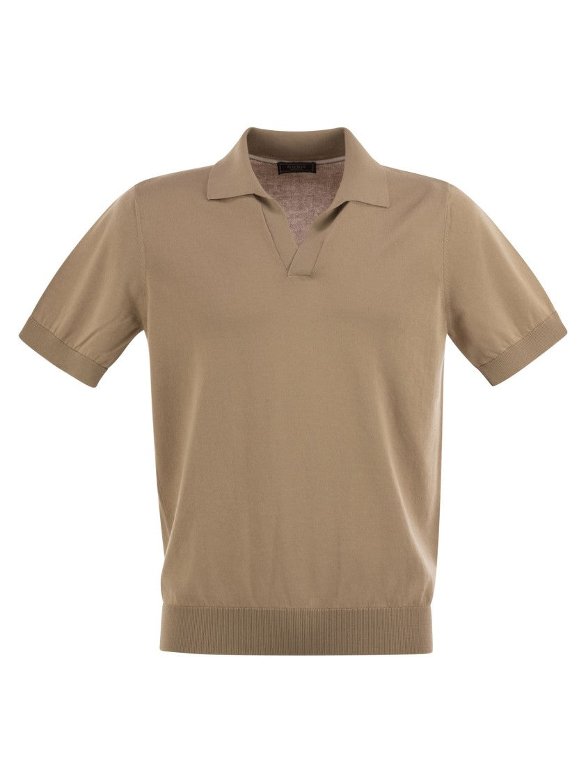 Peserico Polo Shirt In Pure Cotton Yarn