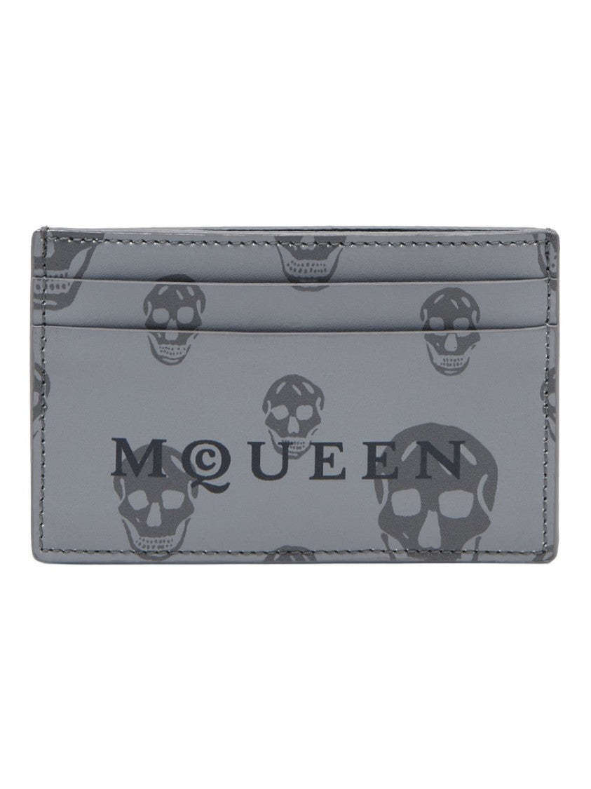 Alexander Mcqueen Dark Skull Motif Repeating Leather Wallet