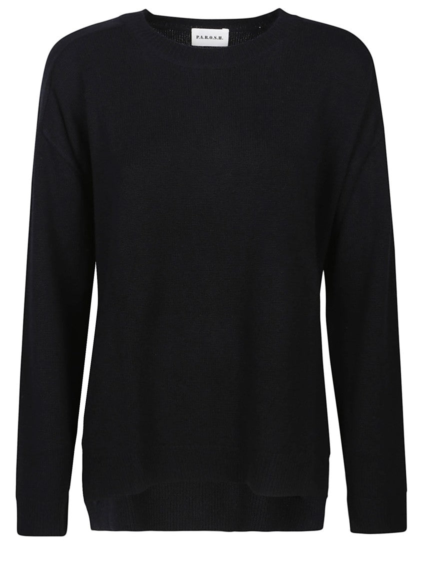 P.A.R.O.S.H. Loos Black Wool-Cashmere Sweater