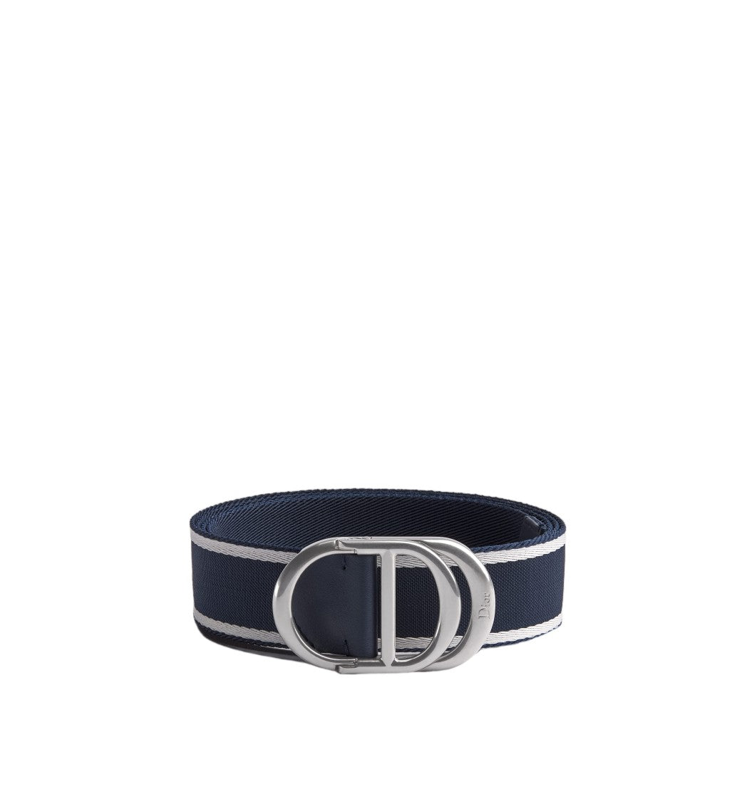 Christian Dior Navy Blue Simple Ardillio Fabric Strap Belt
