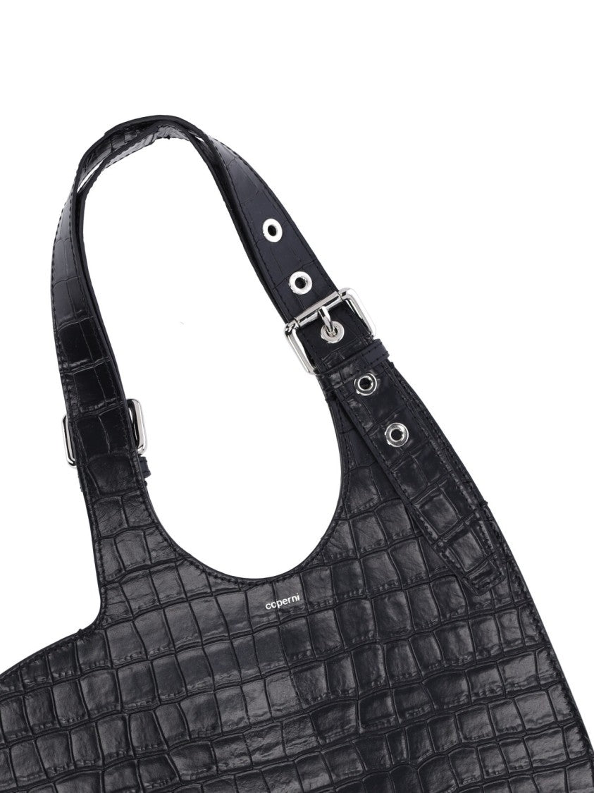 Coperni “Heart” Croc-Effect Bag – Black