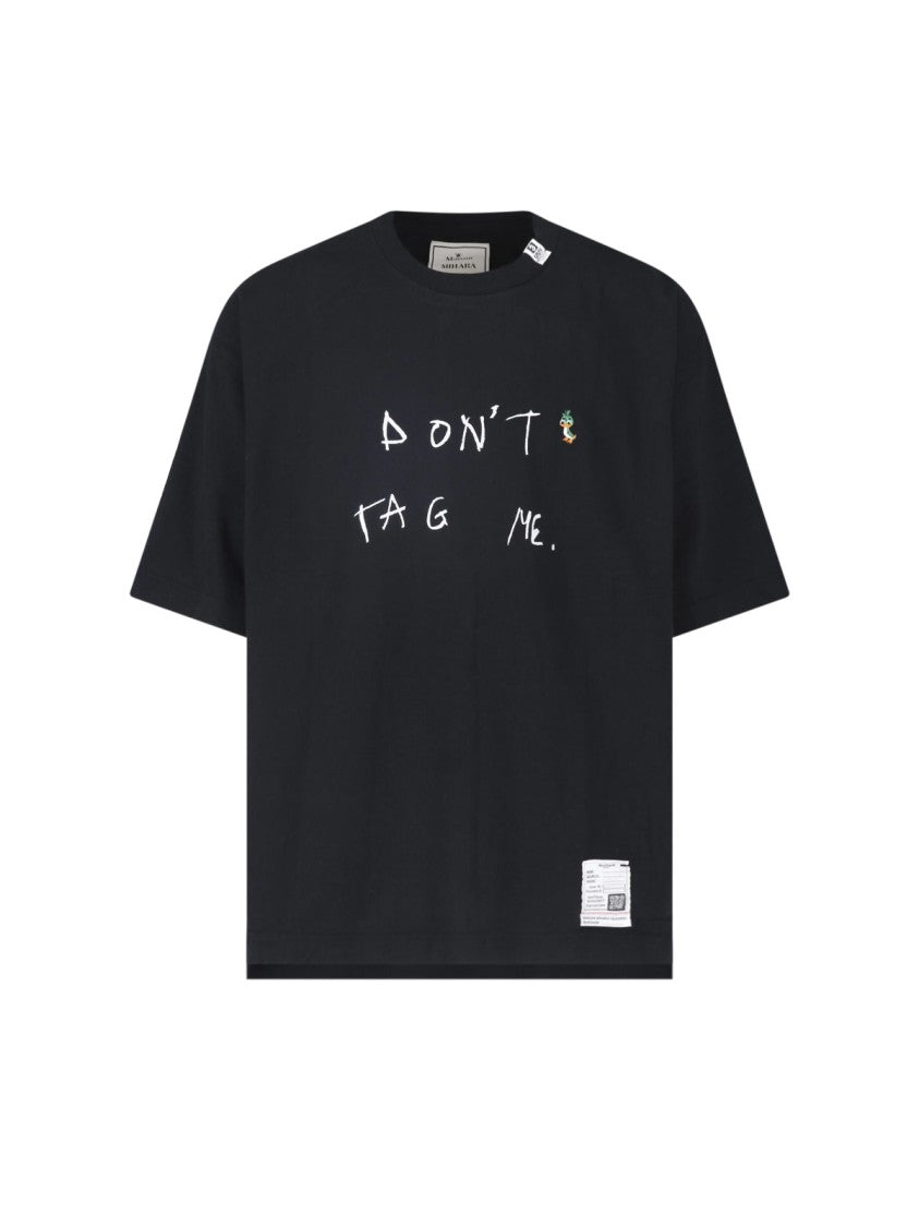 Maison Mihara Yasuhiro Black Printed Cotton T-Shirt