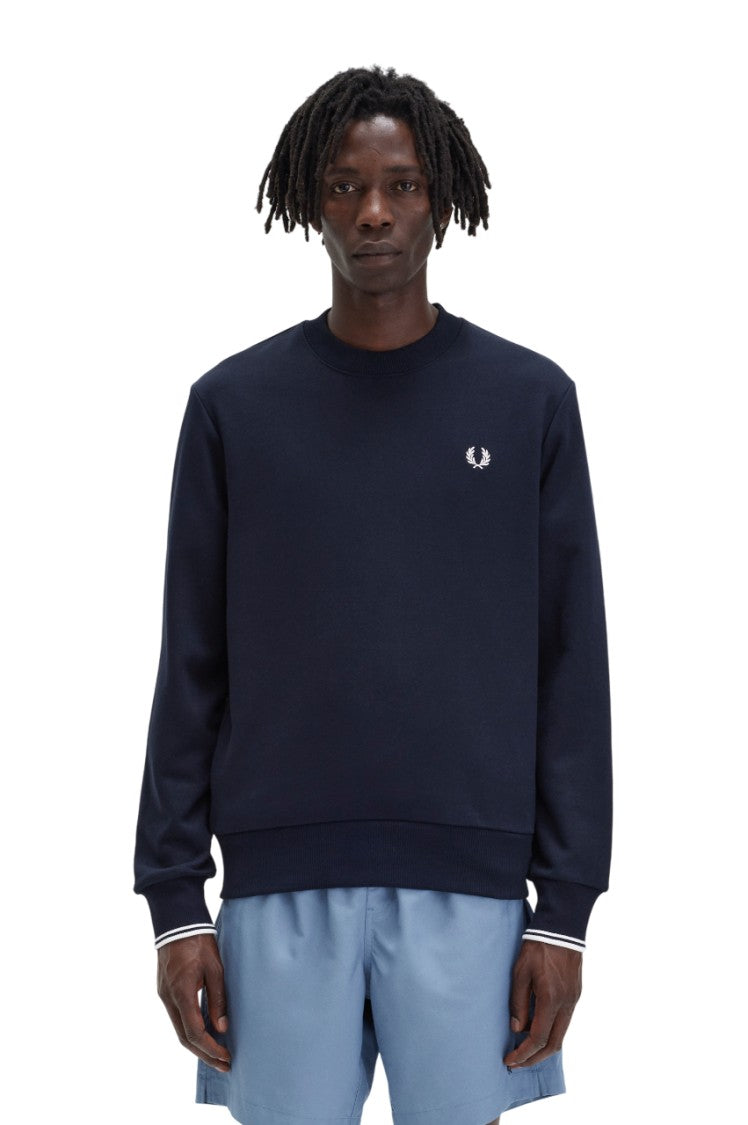 Fred Perry Regular Fit Black Cotton-Blend Fred Perry Sweatshirt