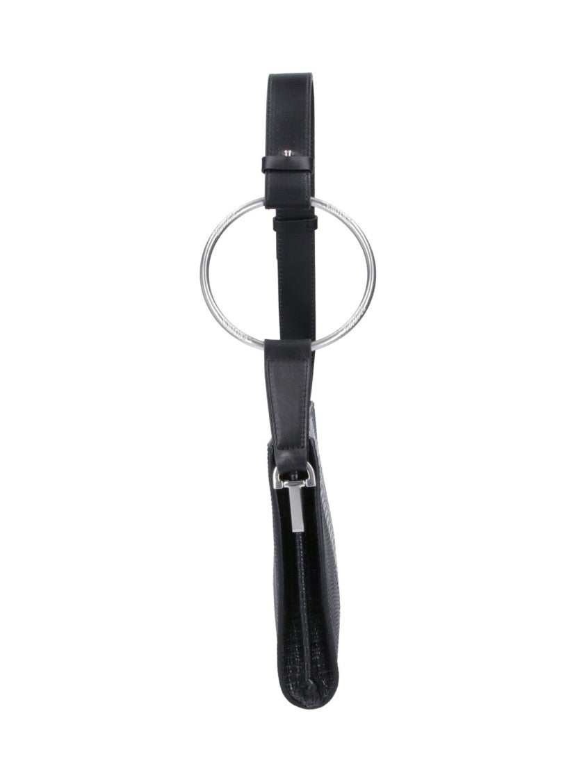 Dondup Black Calf Leather Single Handle Shoulder Bag