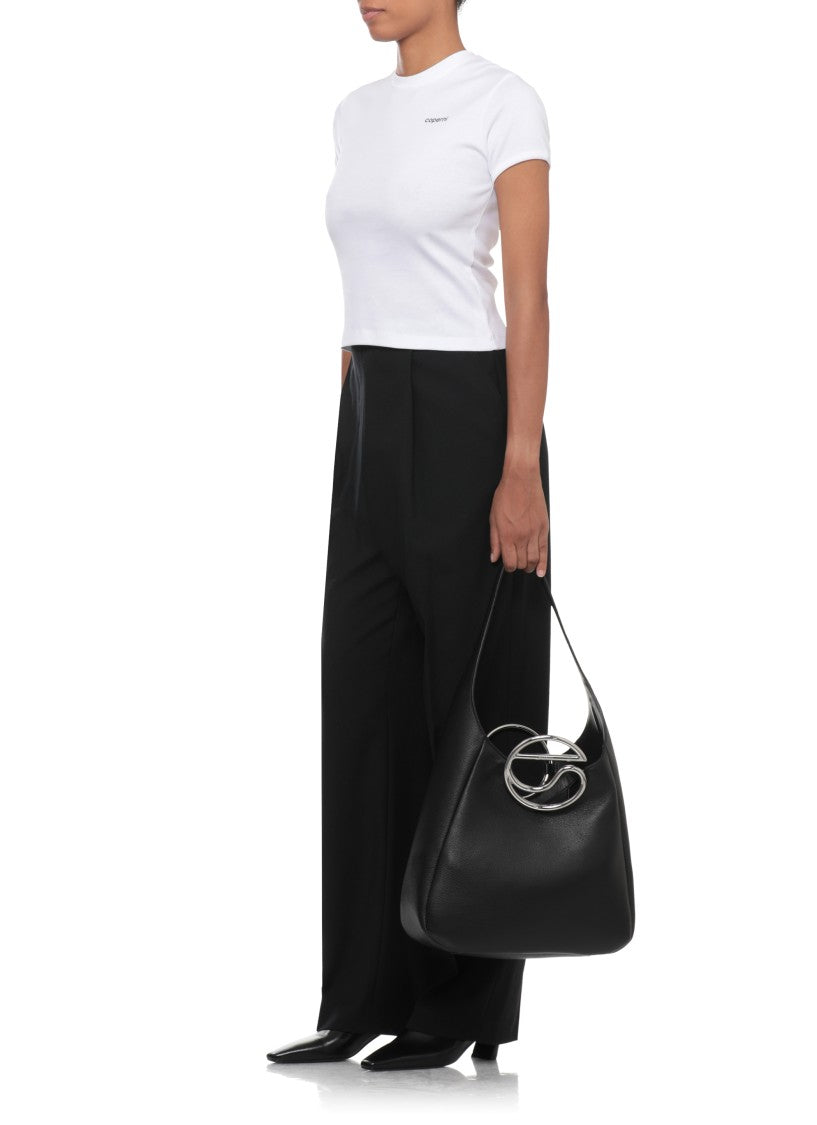 Coperni White Cropped Printed Cotton T-Shirt