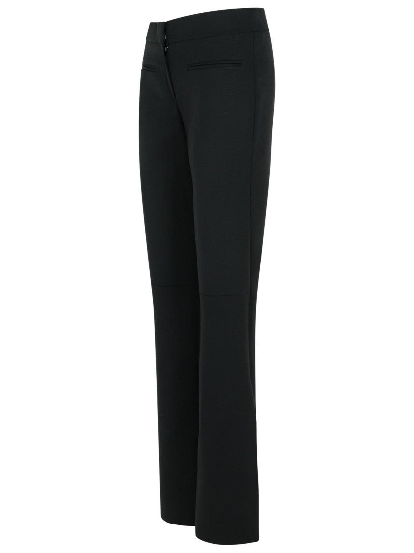Courrèges Tailored Black Wool Blend Pants With Adjustable Hem
