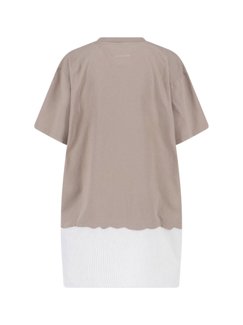 Mm6 By Maison Margiela Beige Elegant Dress With Minimalist Silhouette