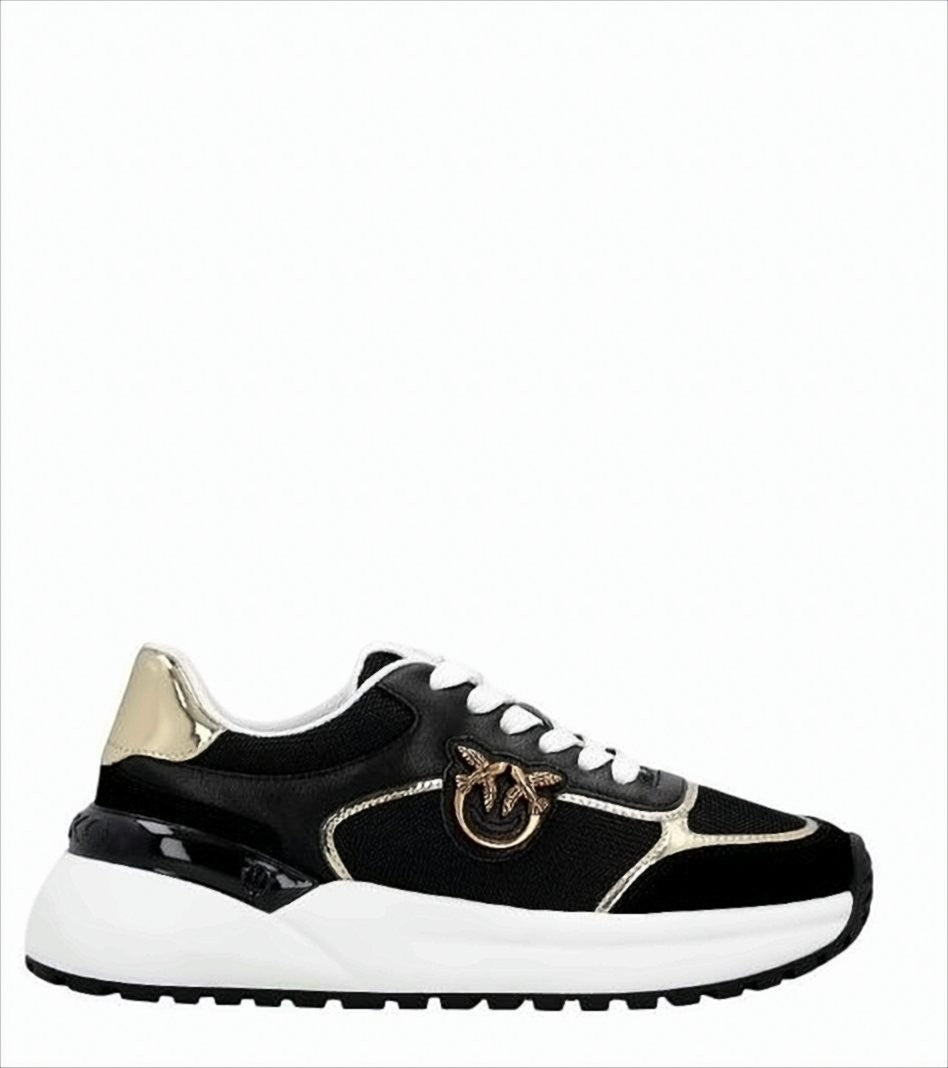 Pinko Black Sneakers With Love Birds Logo
