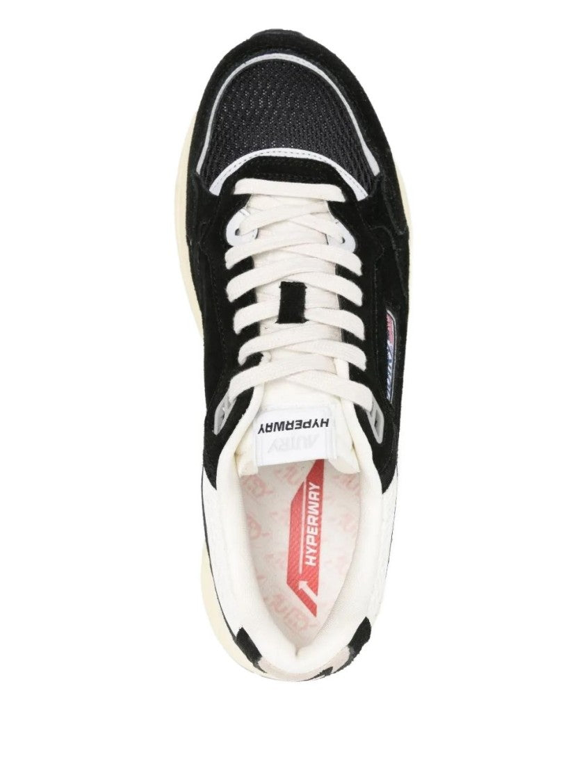 Autry Black Hyperway Mesh Suede Low-Top Sneakers