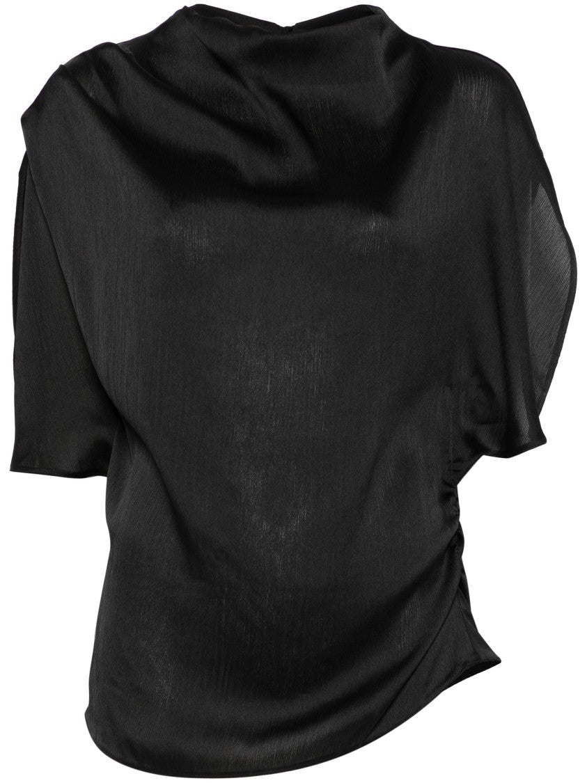 Pinko Draped Back Blouse With Sheen