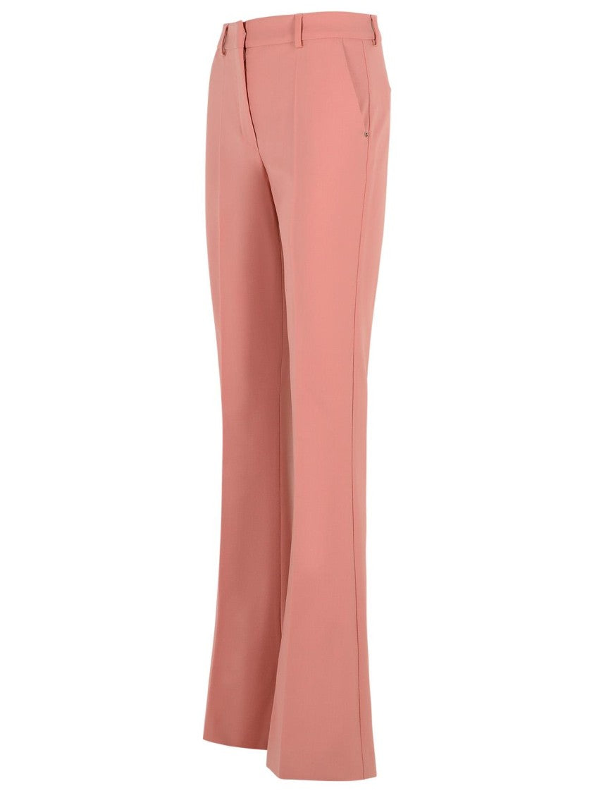 Sportmax 'Febe' Flare Tight Pants In Antique Pink Virgin Wool