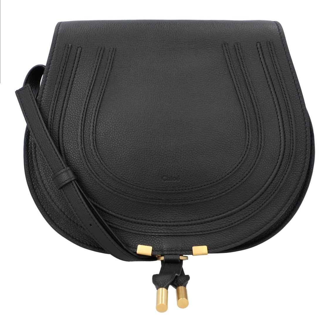 Chloé Marcie Medium Saddle Bag Black