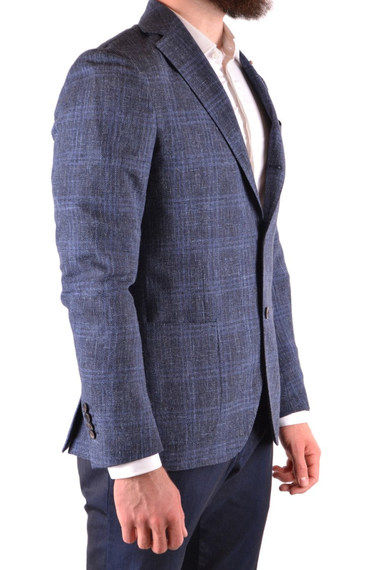 Lardini Tailored Blazer With Subtle Check Pattern