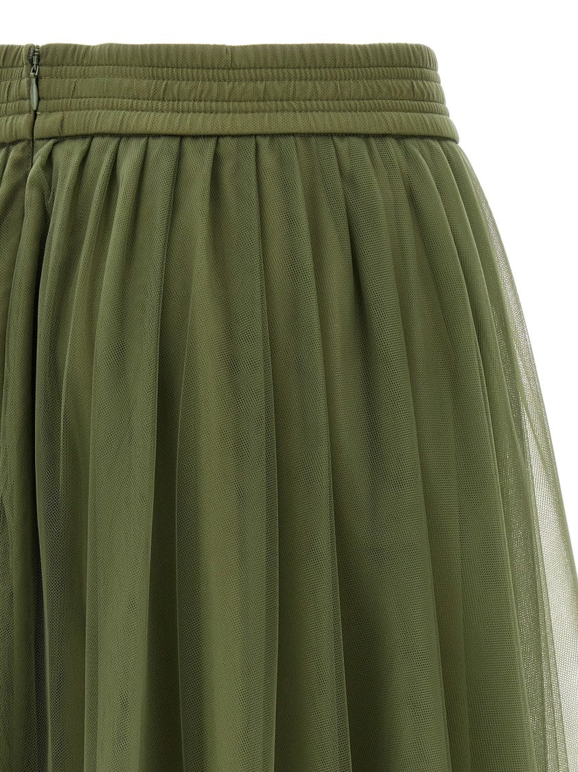 Fabiana Filippi Multi-Layer Tulle Midi Skirt With Elastic Waistband
