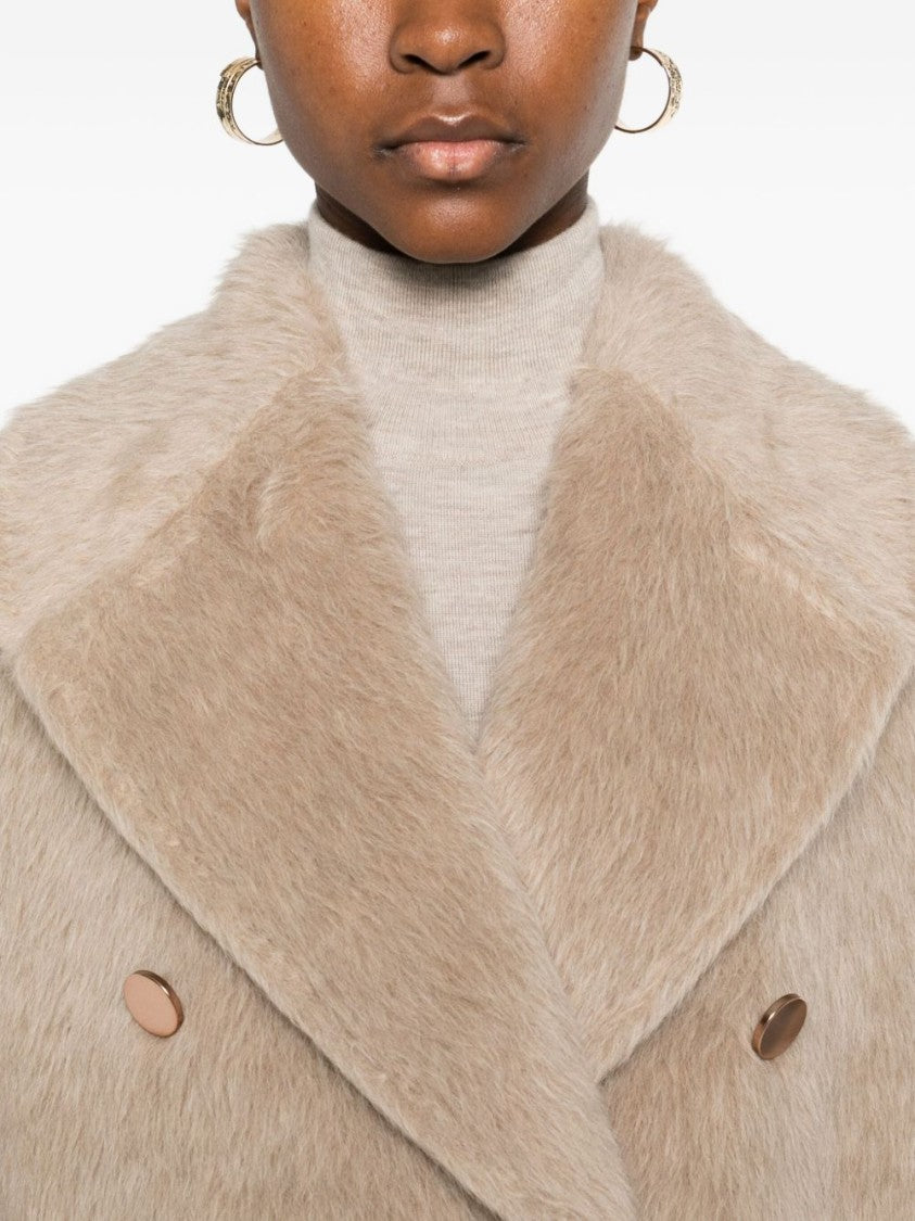 Tagliatore Double-Breasted Alpaca-Wool Blend Coat With Wide Lapels