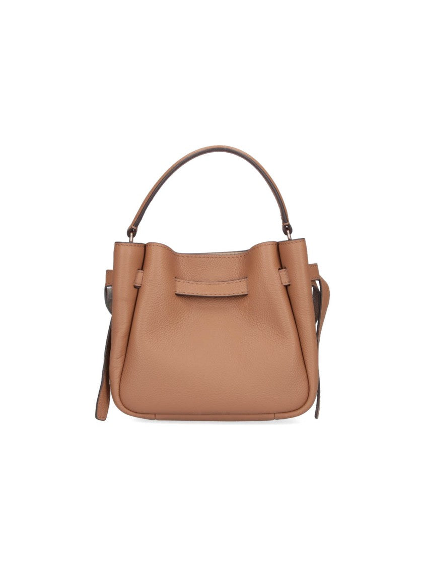 Tory Burch Beige Romy Mini Leather Bucket Bag