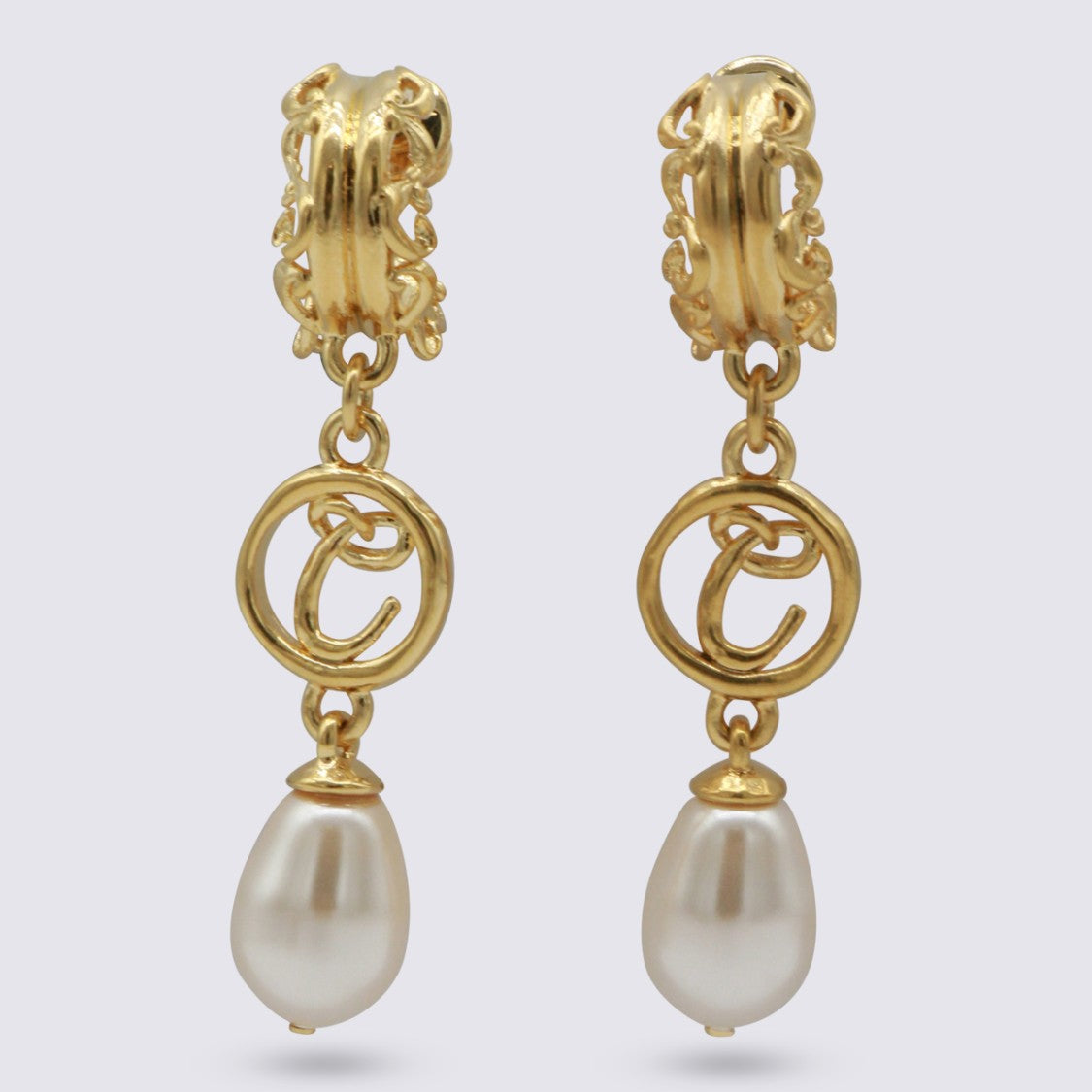 Chloé Gold And Pearly Brass Earrings