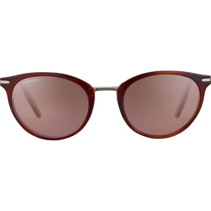 Serengeti Elyna Rounded Tortoiseshell Frame Sunglasses With Metallic Accents