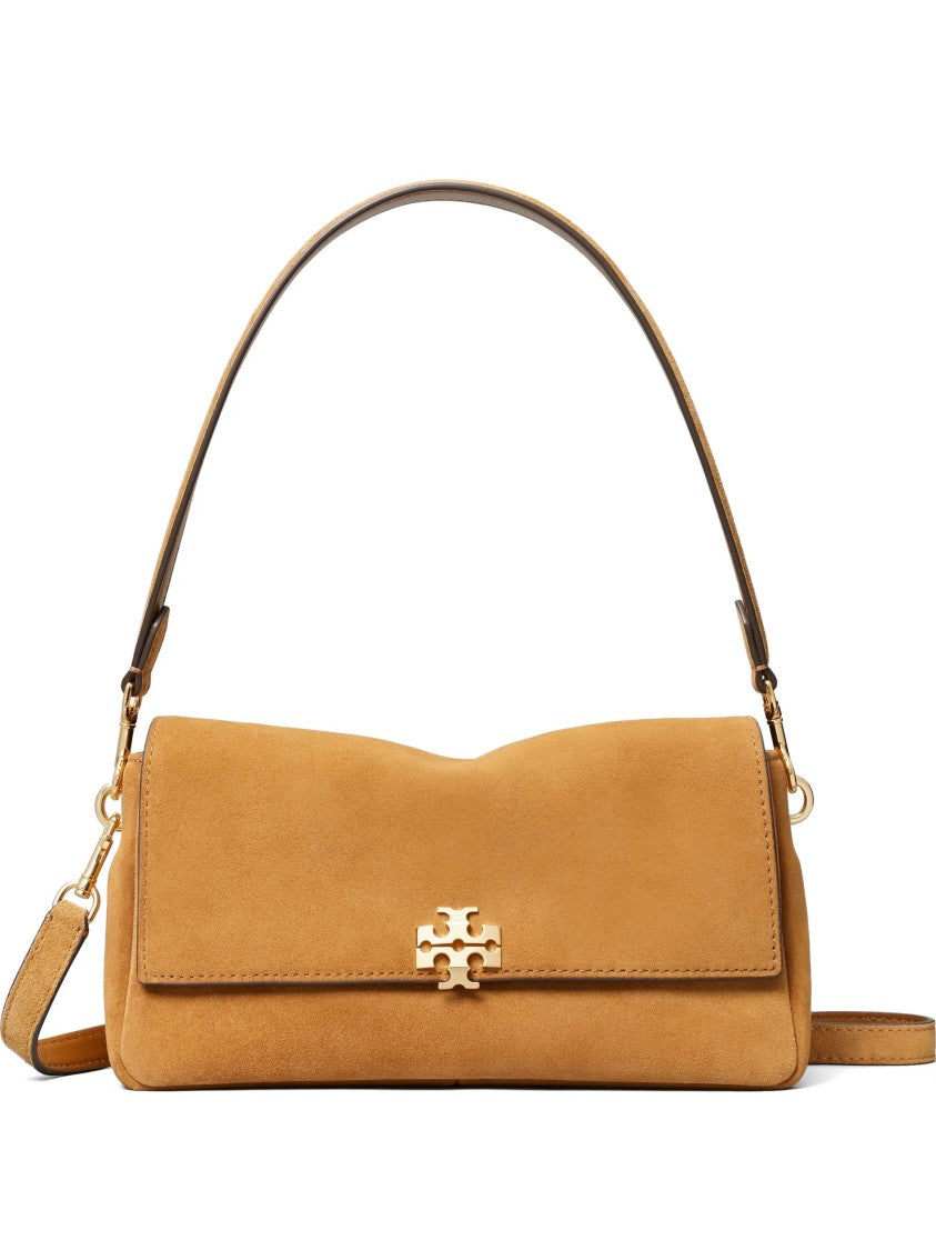 Tory Burch Brown Charlie Small Suede Shoulder Bag